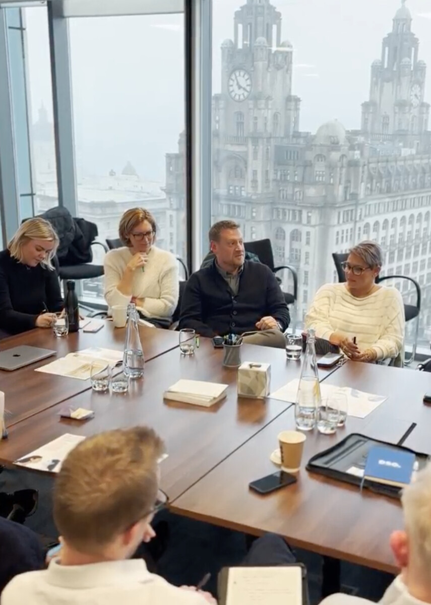 A Navigate roundtable discussion with Liverpool business leaders overlooking the Liver Building